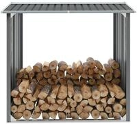vidaXL Kaminholzregal, Brennholzlager Verzinkter Stahl 172 x 91 x 154 cm Grau