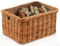 Kobolo Kaminholzkorb Holzkorb Rattan lacak mit abnehmbarem Leinenstoff