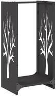 vidaXL Kaminholzregal Brennholzregal Schwarz 40x30x80 cm Kaltgewalzter Stahl
