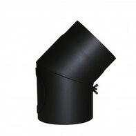 Kamino Flam Ofenrohr Bogen 45&deg;Senotherm&reg;schwarz2mm m.T&uuml;r130mm 331754, (1-tlg)