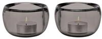 Stelton Teelichthalter stelton ORA Teelichthalter smoke 2 St&uuml;ck, ORA Glas smoke