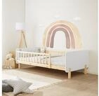 Homestyle4u Kinderbett 90x200 Holzbett Einzelbett Rausfallschutz Gestell...