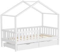 ML-DESIGN Kinderbett Hausbett Kinderbett inkl. 2 Schubladen, Lattenrost und