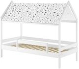 ERST-HOLZ Kinderbett Wei&szlig;es Himmelbett 90 x 200 cm Kiefer und Fallschutz...