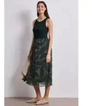 STREET ONE Midikleid Strukturmix, bedruckt gr&uuml;n 34 EU