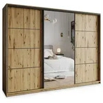 Masseno Schwebet&uuml;renschrank VARO 250 cm Kleiderschrank mit Spiegel 3 T&uuml;ren...