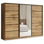 Masseno Schwebet&uuml;renschrank PINA 235 cm Kleiderschrank mit Spiegel 3 T&uuml;ren...