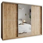 Masseno Schwebet&uuml;renschrank VARO 250 cm Kleiderschrank mit Spiegel 3 T&uuml;ren...