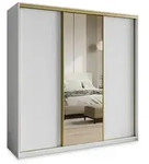 Masseno Schwebet&uuml;renschrank TAVI 200 cm Kleiderschrank mit Spiegel 3 T&uuml;ren...