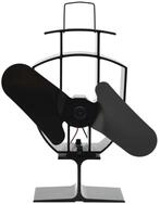 vidaXL Kaminventilator Ofenventilator W&auml;rmebetrieben 2 Bl&auml;tter Schwarz