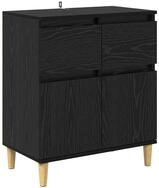 vidaXL Sideboard Sideboard Schwarz Eichen-Optik 60 x 35 x 70 cm Holzwerkstoff...