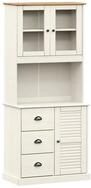 vidaXL Highboard Highboard VIGO Wei&szlig; 78x40x175 cm Massivholz Kiefer (1 St)