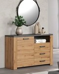 trendteam Sideboard Sideboard Follow mit Schubk&auml;sten, Artisan Eiche / Matera grau