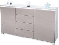 Vladon Sideboard Faro V1 (Kommode mit 2 T&uuml;ren & 4 Schubladen, Schrank mit LED