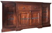 Massivmoebel24 Sideboard OXFORD (Massivholz), Sideboard Akazie 160x45x85 nougat