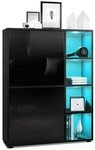 Vladon Highboard Cuba (Anrichte mit 2 T&uuml;ren, und 4 offene F&auml;cher inkl. RGB LED