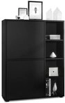 Vladon Highboard Cuba (Anrichte, mit 2 T&uuml;ren und 4 offene F&auml;cher), Schwarz