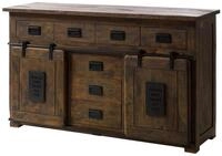 Massivmoebel24 Sideboard RAILWAY (Massivholz), Mango 150x45x90 braun lackiert...