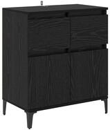 vidaXL Sideboard Sideboard mit Schubladen Schwarz Eichen-Optik 60 x 35 x 70 cm (1 St)