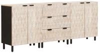 vidaXL Sideboard, Sideboard 3 pcs Wei&szlig;e gewaschene Oberfl&auml;che 180 x 33 x 75 cm