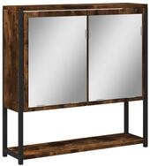 vidaXL Badezimmerspiegelschrank Bad-Spiegelschrank R&auml;uchereiche 60x16x60 cm