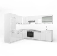 Vicco Winkelk&uuml;che Fame-Line, Wei&szlig; Hochglanz/Wei&szlig;/Wei&szlig;, 227 x 287 cm ohne