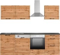 KOCHSTATION K&uuml;chenzeile KS-Lani, mit MDF-Fronten, Breite 240 cm, wahlweise mit