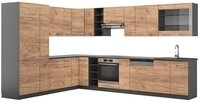Vicco Winkelk&uuml;che Fame-Line, Goldkraft Eiche/Anthrazit, 257 x 60 cm, AP Anthrazit