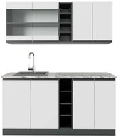Vicco K&uuml;chenzeile R-Line, Wei&szlig;/Anthrazit, 160 cm, AP Marmor