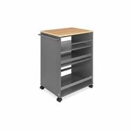 bomoe Rollwagen Nischenwagen Servierwagen auf Rollen 50x38x79cm Anthrazit und Eiche,