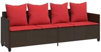vidaXL Gartenliege Sonnenliege mit Kissen Braun Poly Rattan, 1 St.
