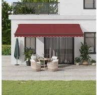 vidaXL Markise Markise Automatisch mit LEDs Weinrot 500x300 cm