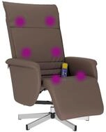 vidaXL Sessel Massagesessel mit Fu&szlig;teil Braun Kunstleder (1-St)
