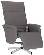 vidaXL Sessel Massagesessel mit Fu&szlig;teil Grau Kunstleder (1-St)