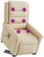 vidaXL Sessel Massagesessel mit Aufstehhilfe Creme Stoff (1-St)