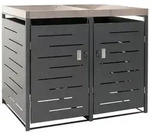 PROREGAL&reg; M&uuml;lltonnenbox M&uuml;lltonnenverkleidung Edelstahl in verschiedenen