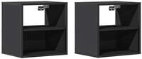 vidaXL Nachttisch Wand-Nachttische 2 Stk. Schwarz 40x31x39,5 cm (2-St)