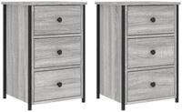 vidaXL Nachttisch NA Nachttische2er Set Grau Sonoma 40x36x60 cm Holz