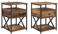 vidaXL Nachttisch Nachttisch 2 pcs Altholz 40 x 42 x 55 cm Holzwerkstoff (2-St)