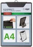 Sigel Schreibmappe Speisekarten-Klemmbrett f&uuml;r DIN A4 Kunststoff schwarz Packung mit