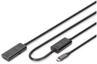 Digitus Digitus Aktives USB 3.2 Gen1 5G Verl&auml;ngerungskabel, USB-C - USB-A, 10m