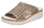 Rieker Pantolette Sommerschuh, Strandschuh, Keilpantolette mit Bastumrahmung...