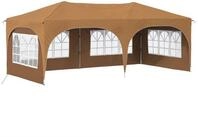 vidaXL Partyzelt Pop-up Partyzelt 575 x 288 x 245 cm Beige Oxford-Stoff