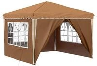 vidaXL Partyzelt Pop-up Partyzelt 288 x 288 x 245 cm Beige Oxford-Stoff
