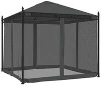vidaXL Partyzelt Pavillon mit Netzw&auml;nden Anthrazit 2,93x2,93 m Stahl