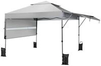 COSTWAY Faltpavillon 3x3m Popup Pavillon, h&ouml;henverstellbar, mit 2 Markisen