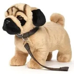 Uni-Toys Kuscheltier Mops, stehend - mit/ohne Leine - 26 cm - Pl&uuml;sch-Hund -
