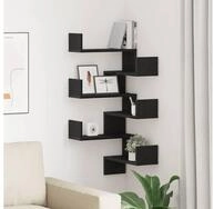 vidaXL Wandregal, Wandregal 2 pcs Schwarz Eichen-Optik 40 x 40 x 49,5 cm