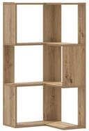 vidaXL B&uuml;cherregal Eck-B&uuml;cherregal 3 B&ouml;den Artisan-Eiche 50x50x102cm