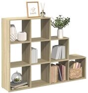vidaXL Regal NA Raumteiler-B&uuml;cherregal 3 Stufen Sonoma Eiche 137,5x29x103,5 cm